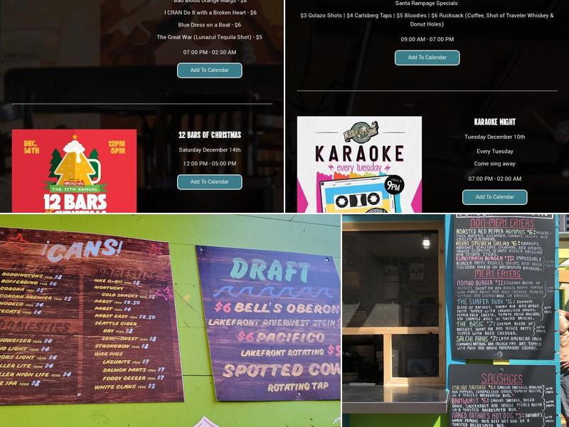 Nomad World Pub Menu