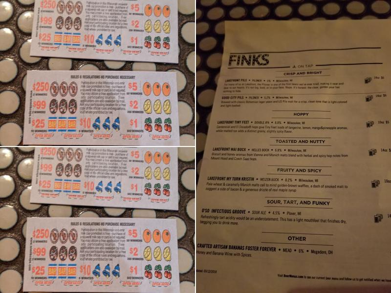 Finks Menu