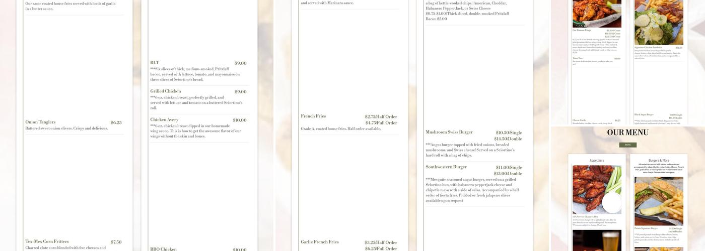 Points East Pub Menu