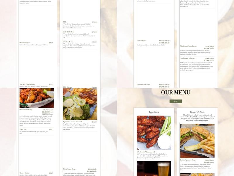 Points East Pub Menu