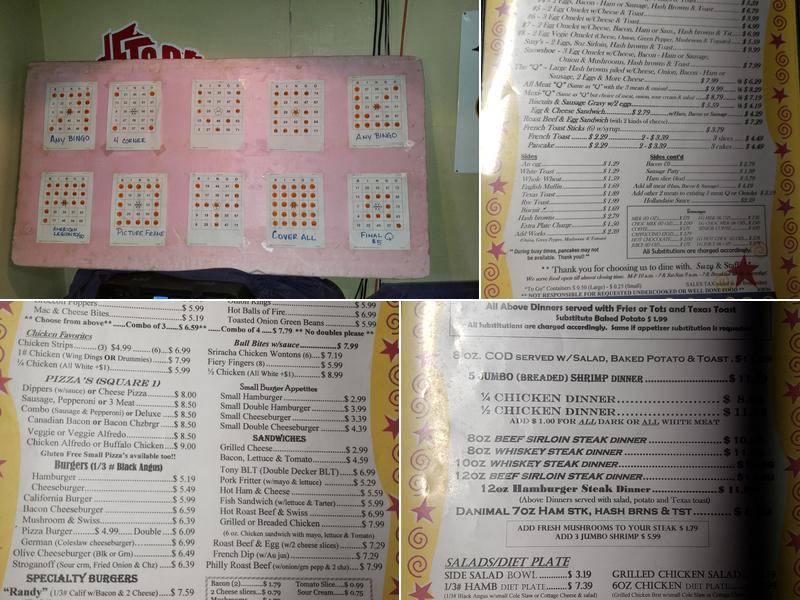 Suzy Q's Snowshoe Tavern Menu