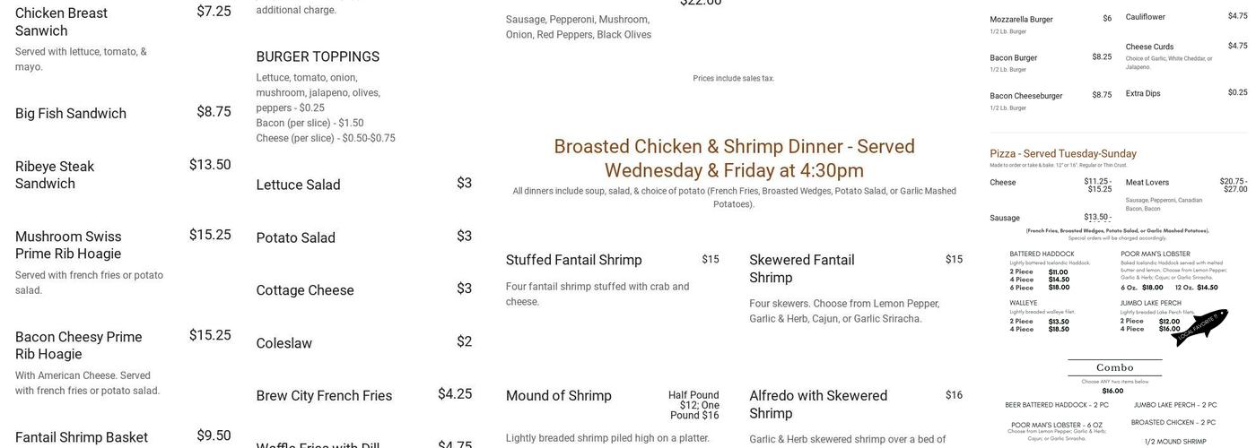 GERMANIA Longbranch Saloon Menu