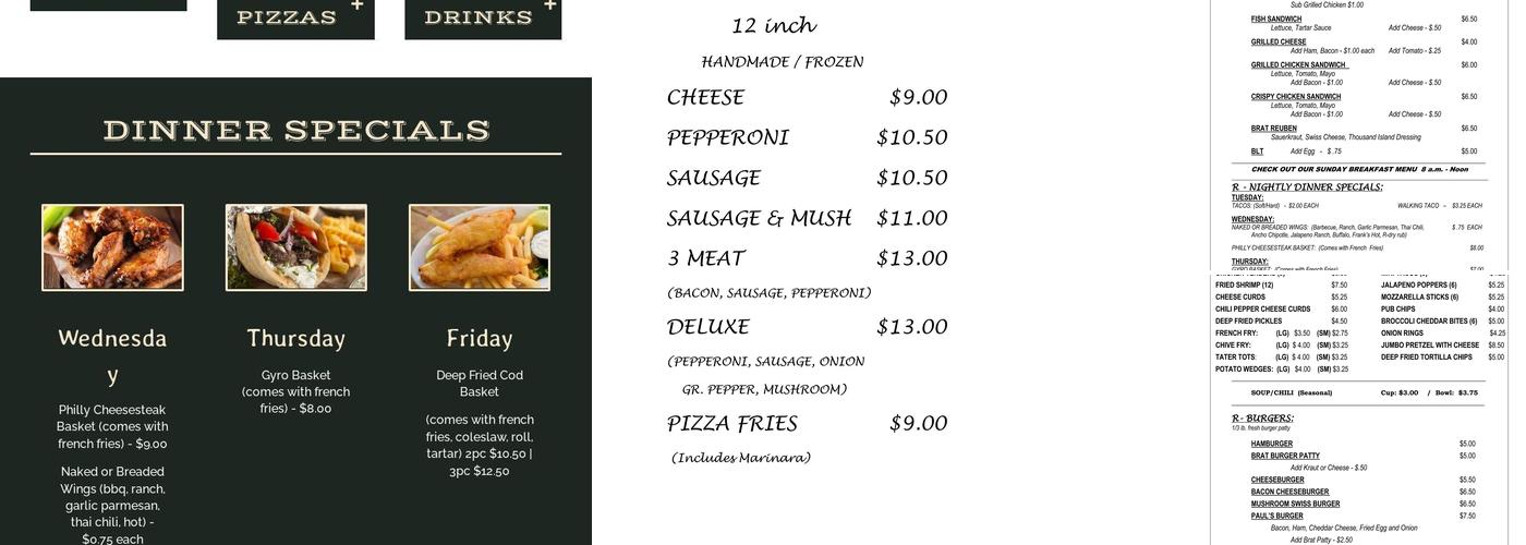 R Bar Menu