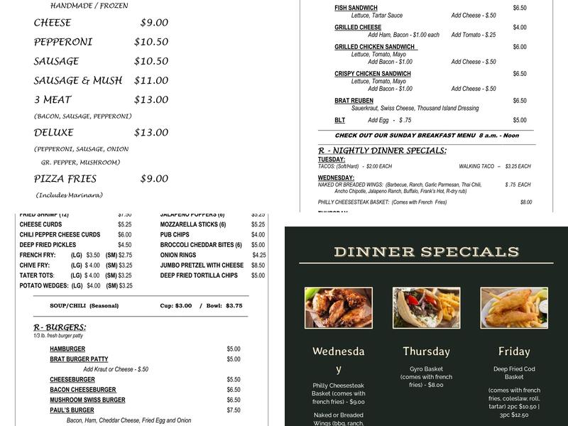 R Bar Menu
