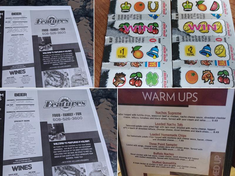 Features Sports Bar & Grill Menu