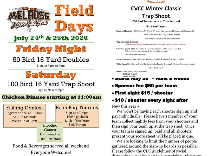 melrose Rod & Gun club Menu