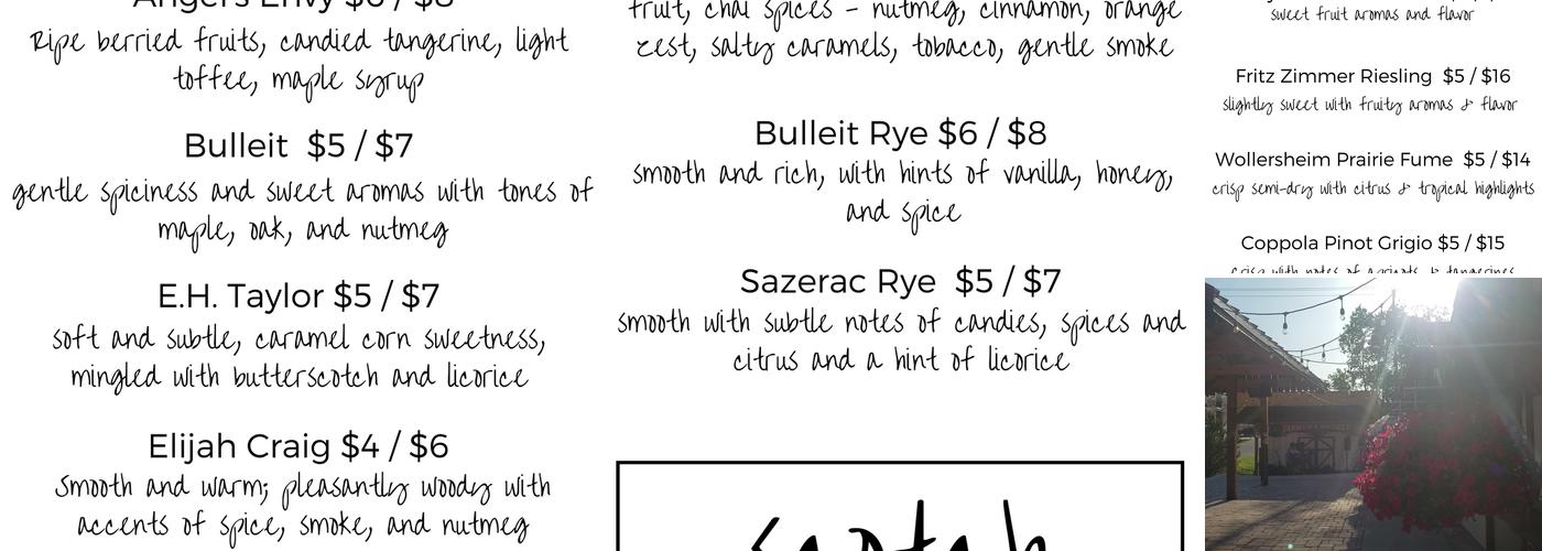 Cork & Barrel Menu