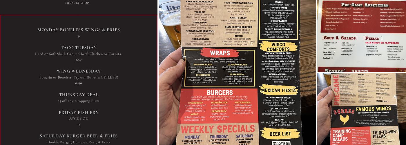 Scores Menu