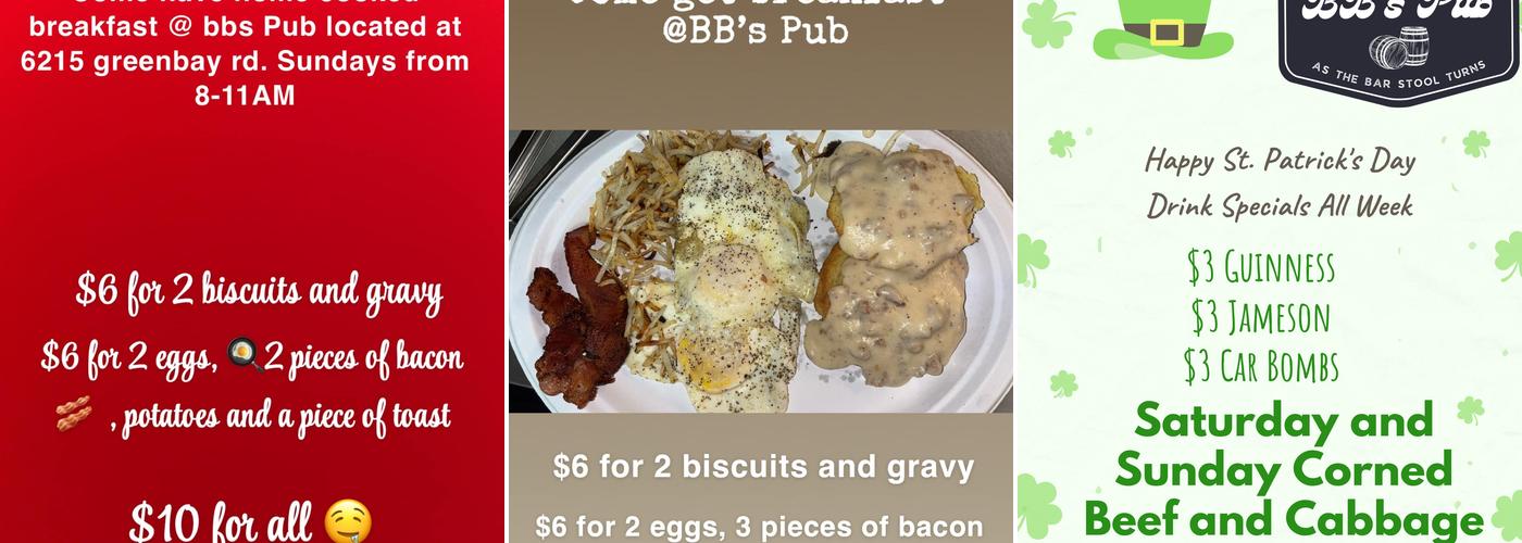 B B's Pub Menu