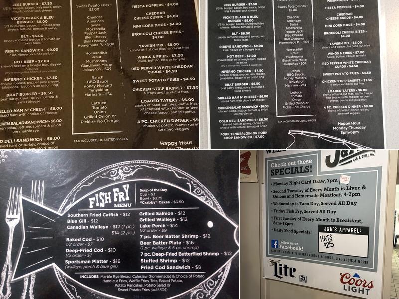 J&M’s Bar & Grill Menu
