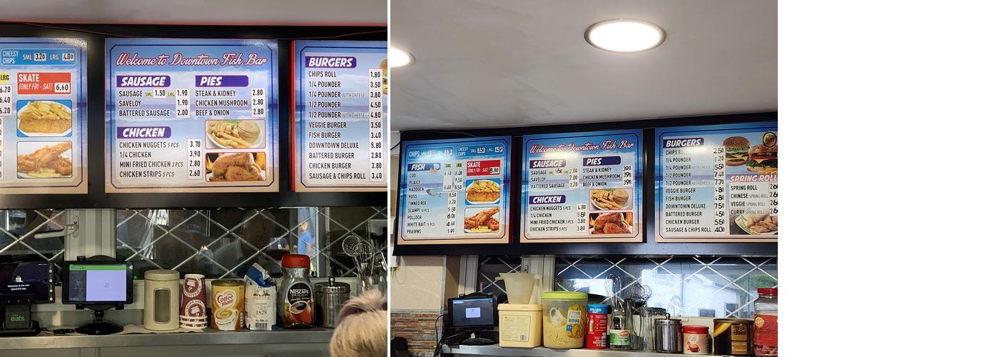 Down Town Fish Bar Menu
