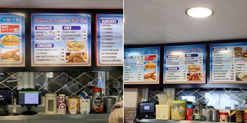 Down Town Fish Bar Menu