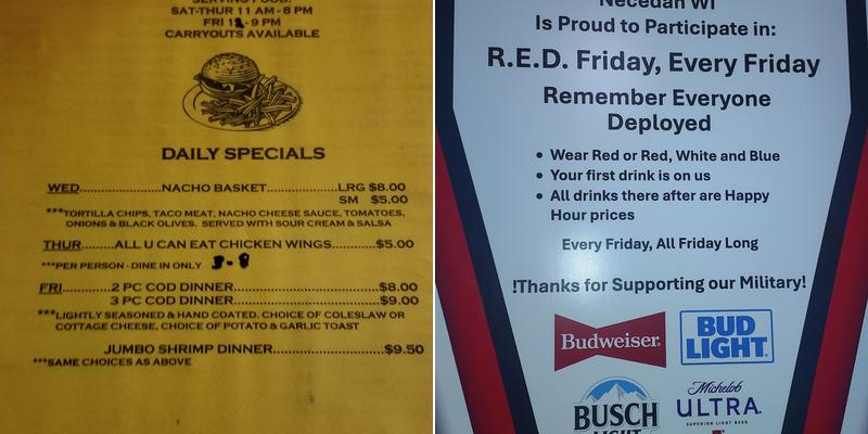 Sportsman's Bar Menu