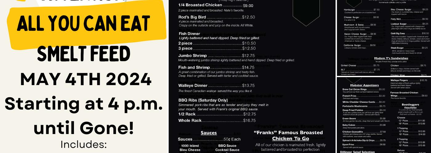 Speakeasy Saloon Menu