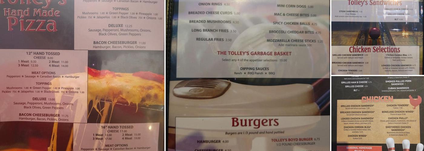 Tolley's Bowl & Bar Menu