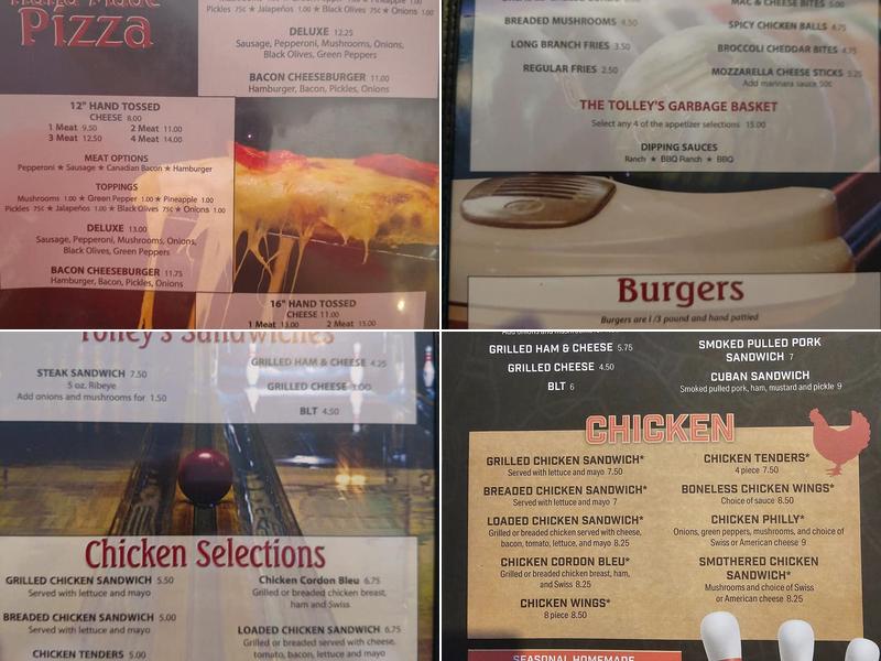 Tolley's Bowl & Bar Menu