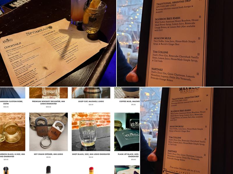 Maxwell Mansion Hotel Menu