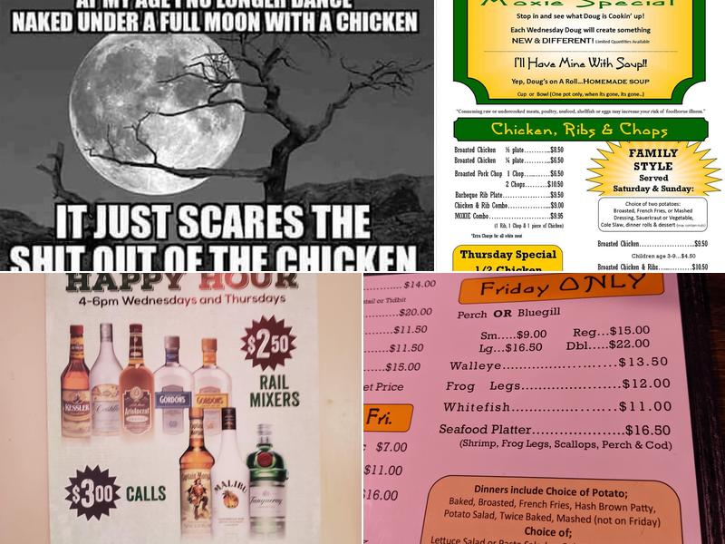 Moxie’s Supper Club Menu