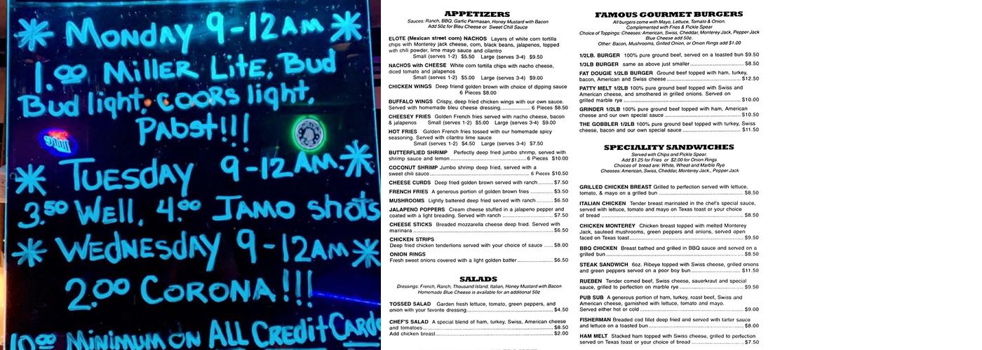 Rue Marche Menu