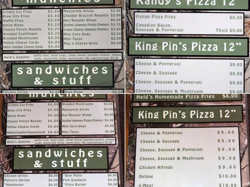 Held's Bar Menu