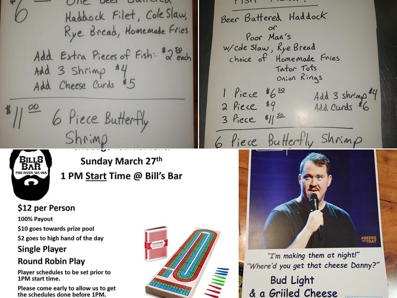 Bill's Bar Menu