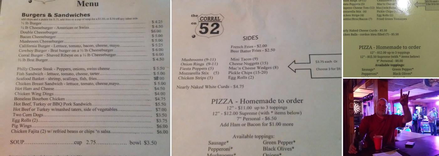 Corral on 52 Menu