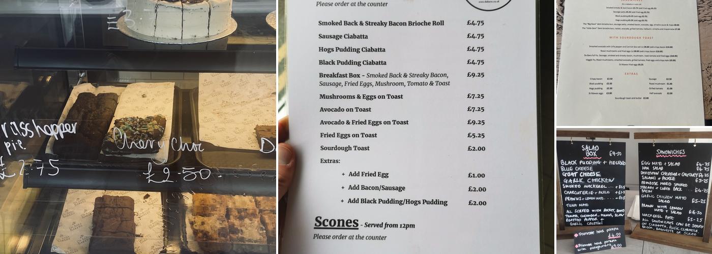 Da Bara St Mawes Menu