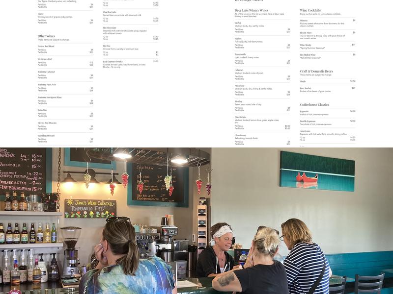 Deer Lake Winery Menu