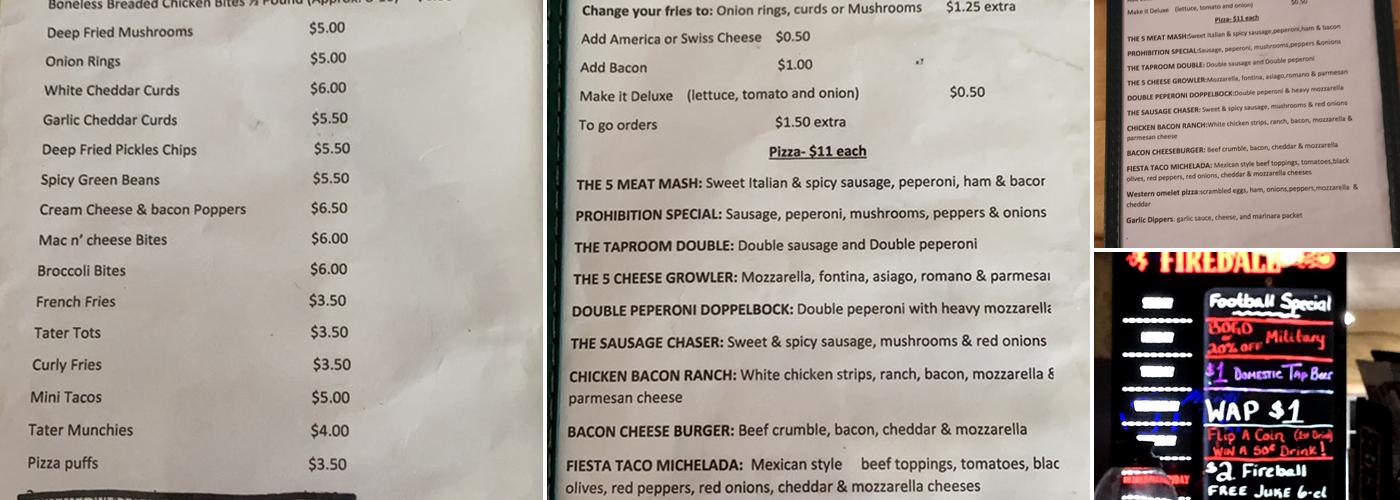 Heinie's Tavern Menu