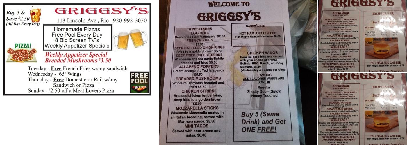 GRIGGSY'S Menu