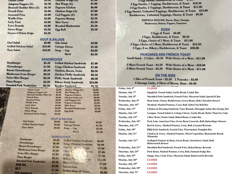 Daniel's Lounge Menu