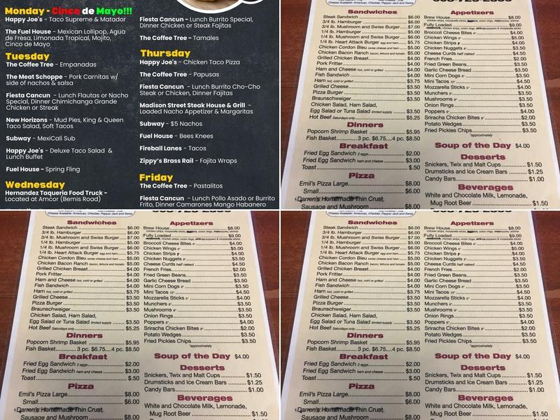 Zippy's Brass Rail Menu