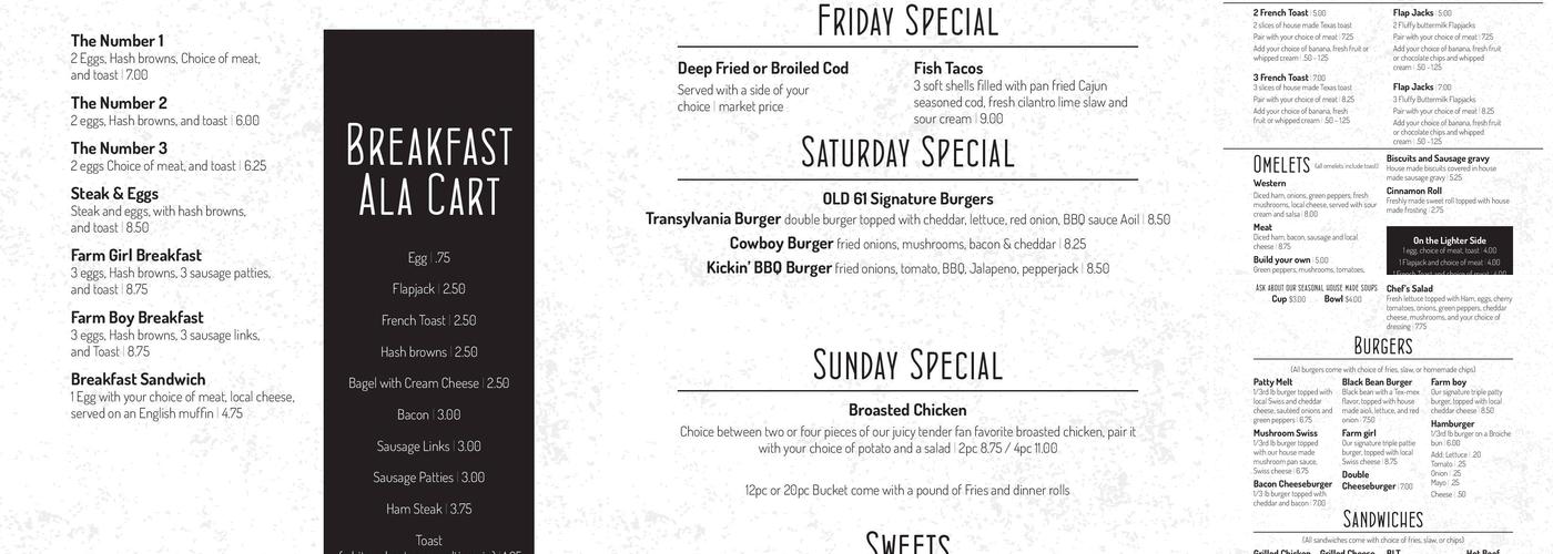 Red Pub Vale Menu