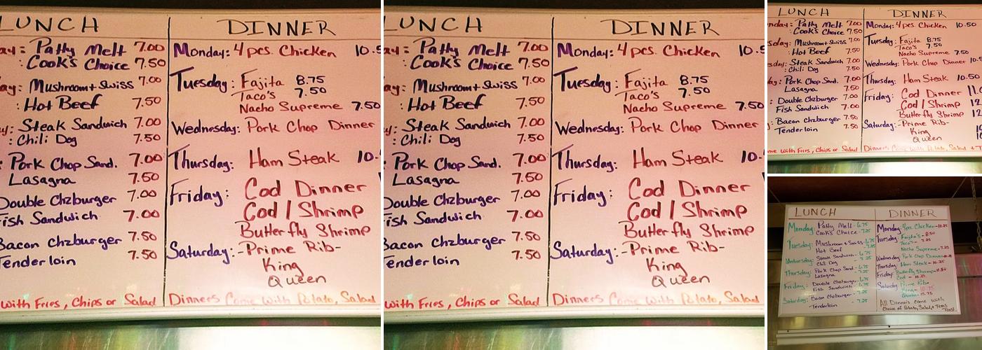Bent Rim Menu