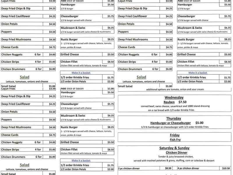 The Rustic Menu