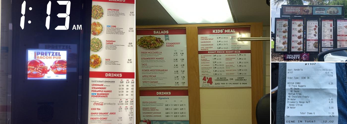 Wendy's Menu