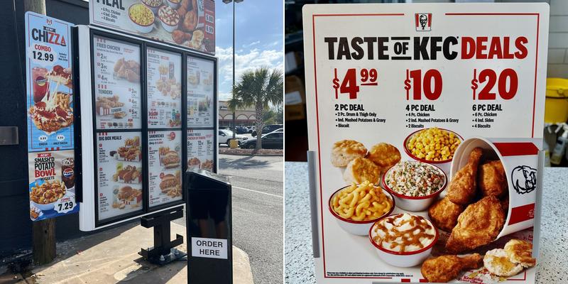 KFC Menu