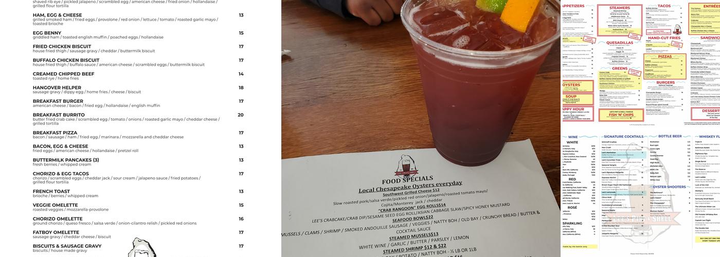 Lee's Pint & Shell Menu