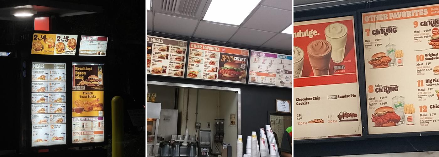 Burger King Menu