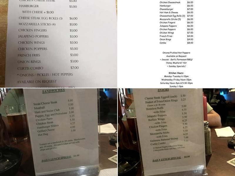 O'Connell's Tavern Menu