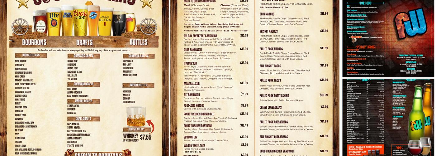 Firewaters Saloon Concord Menu