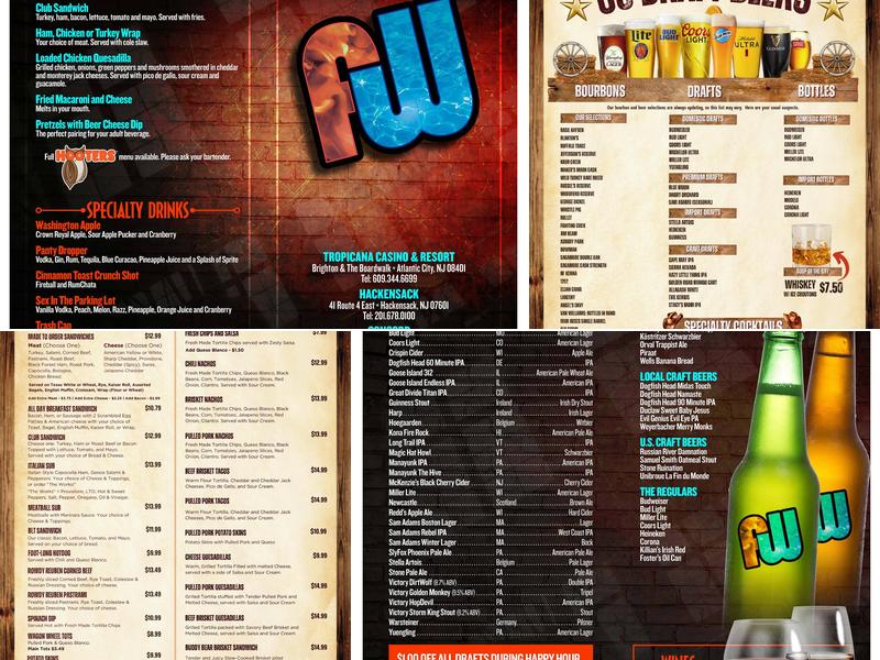 Firewaters Saloon Concord Menu