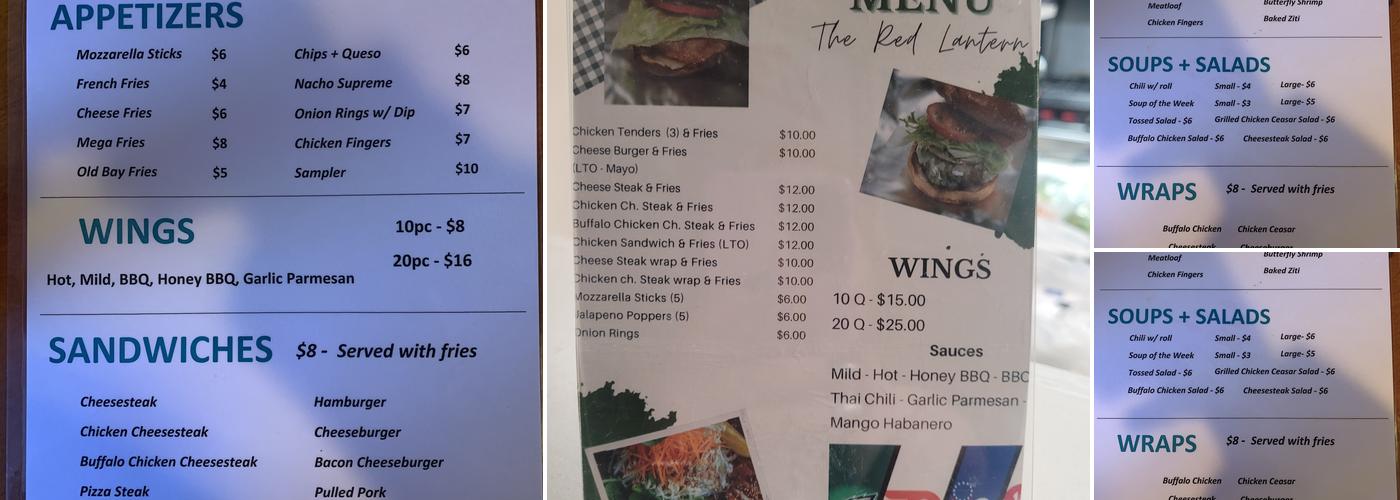 Red Lantern Tavern Menu