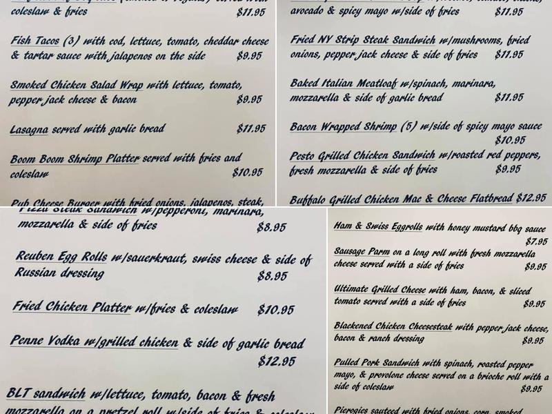 Plumsteadville Pub Menu