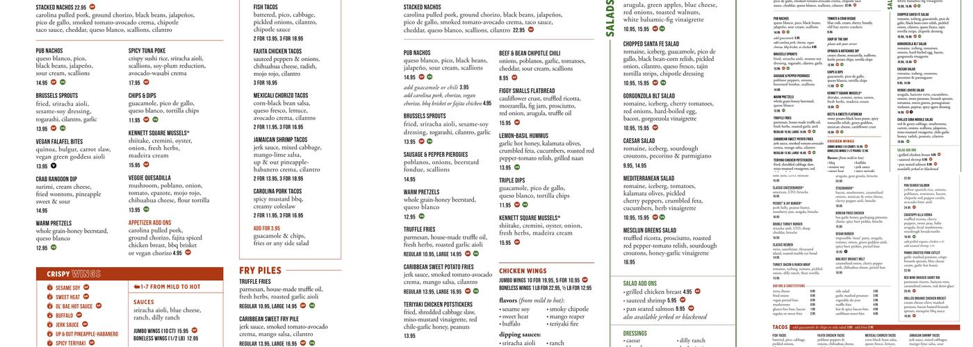 Two Stones Pub Jennersville Menu