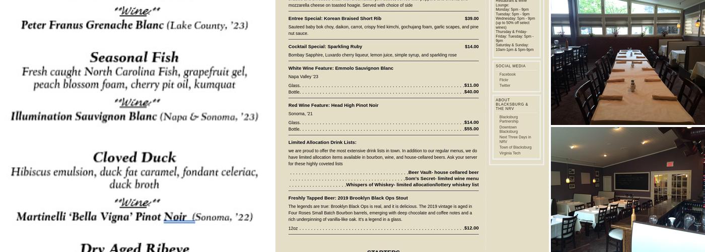 Frank's Bar at 622 North Menu
