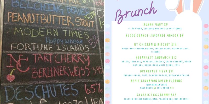 Hilltop Tavern Menu