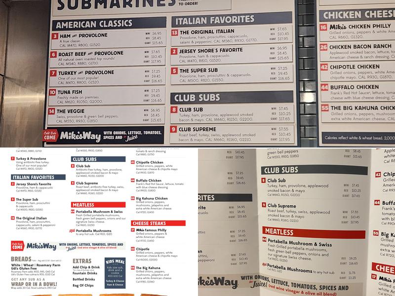 Jersey Mike's Subs Menu