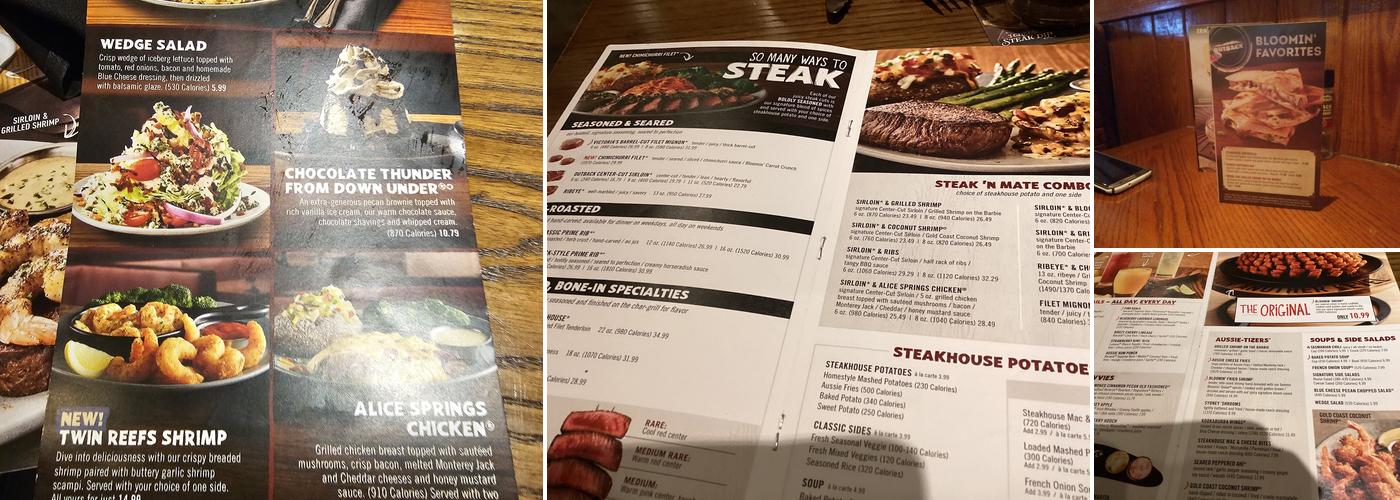 Outback Steakhouse Menu