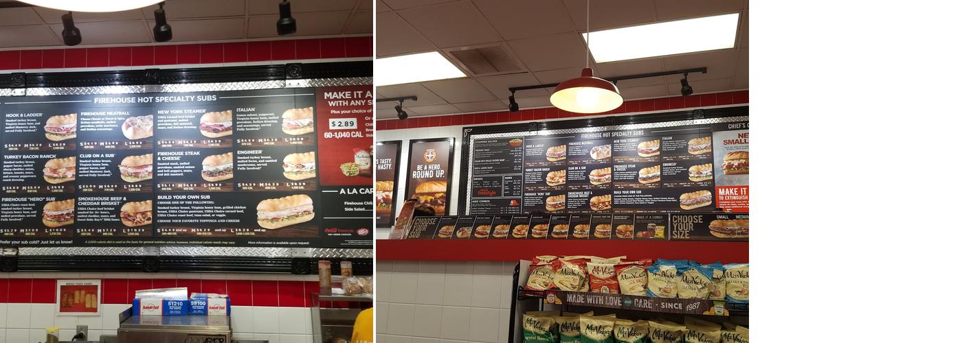 Firehouse Subs Cobblestone Menu